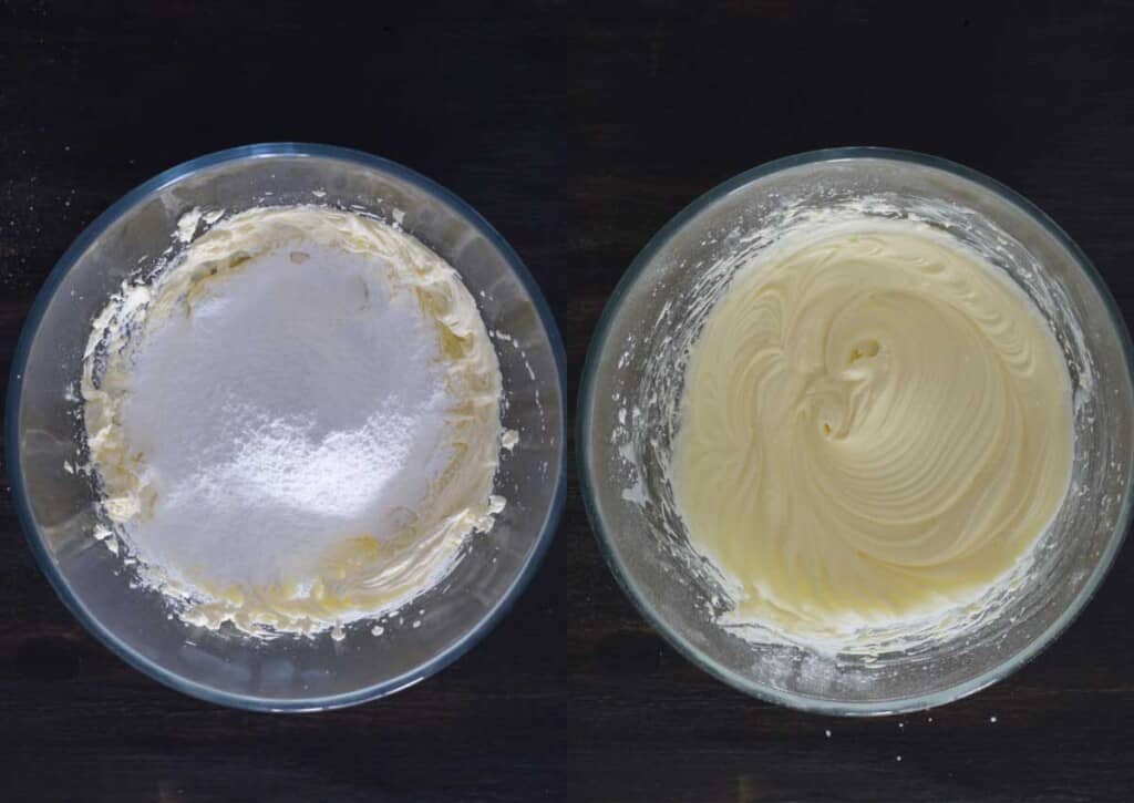 Making the cream cheese frosting