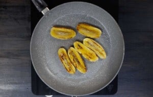 pan fry the plantain bananas