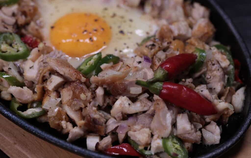 chicken sisig with egg