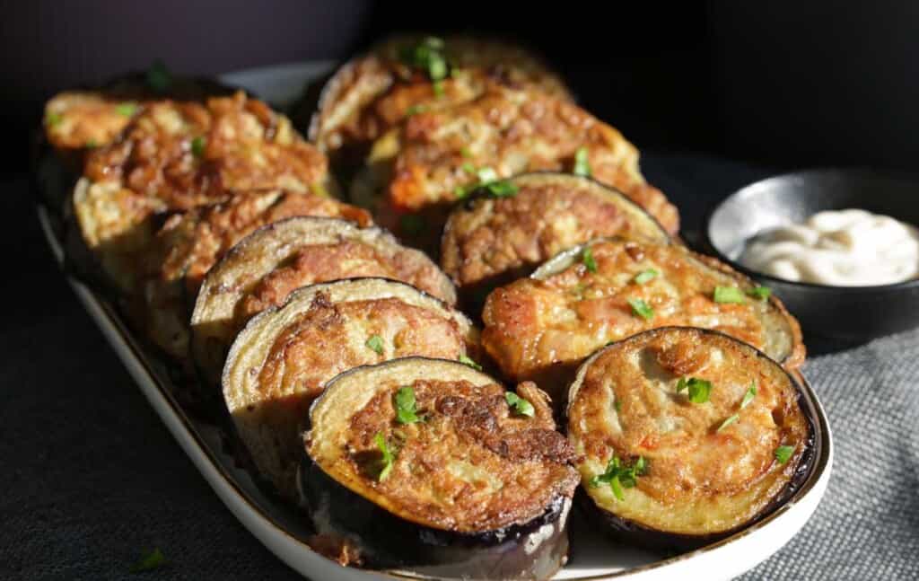stuffed eggplant rings with spam